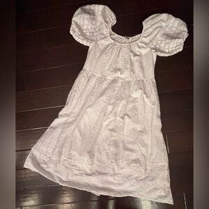 Madewell‎ Pintuck Easy Midi Dress Size Small Eyelet White - Lined Pockets